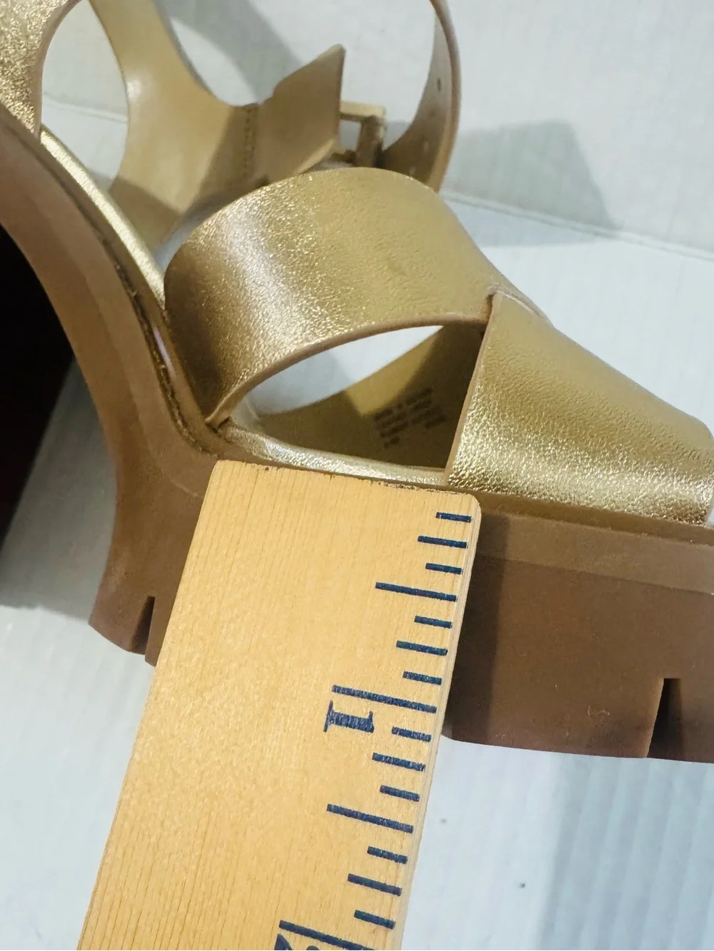 MICHAEL Michael Kors Gold Leather Wedge Sandals size 9.5